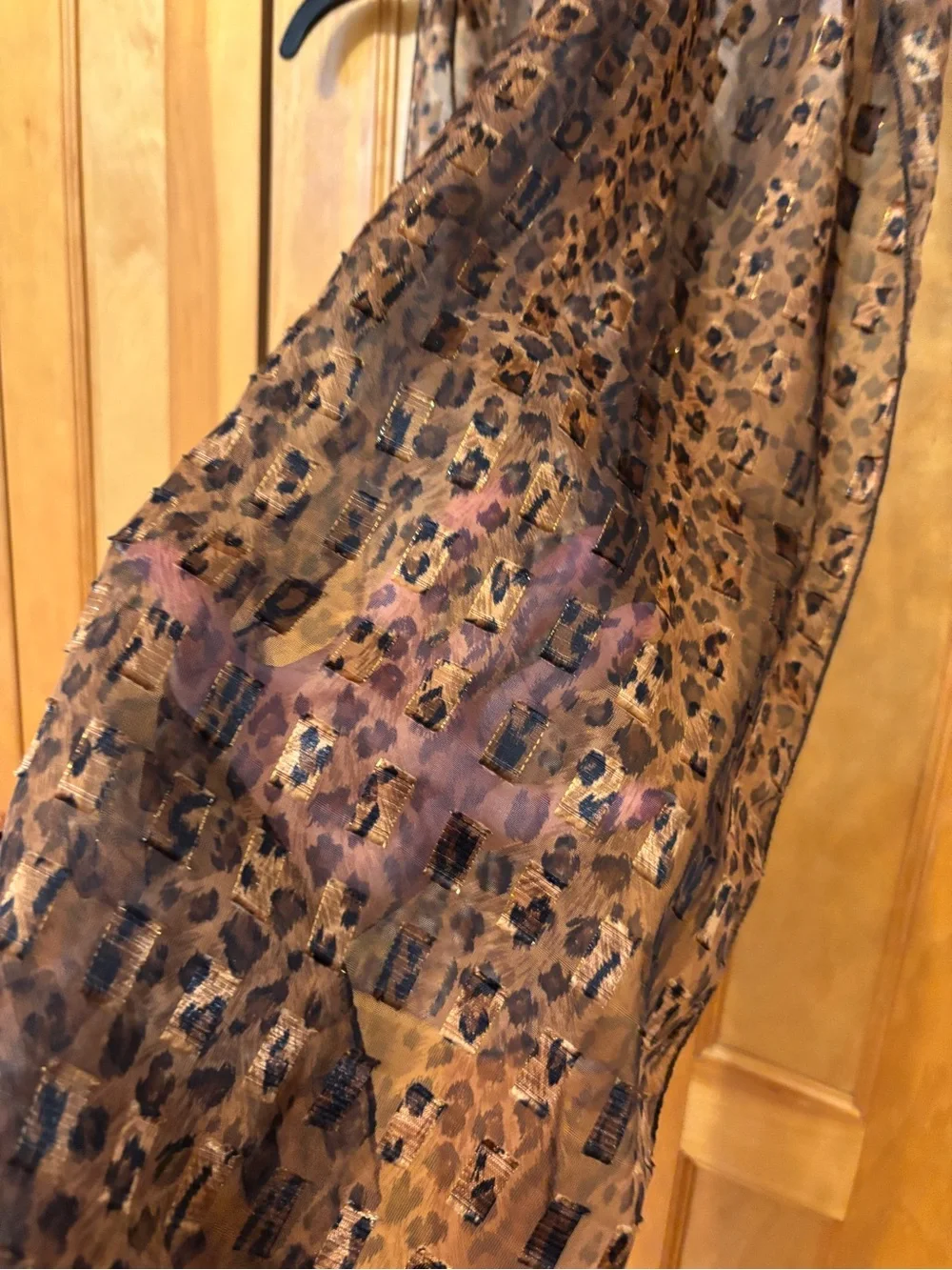 Brown Sheer Animal-Print Women's Scarf